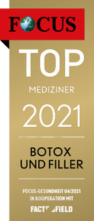 Focus Siegel für Herrn Dr. Jung für die Behandlung Botox und Filler im Jahr 2021